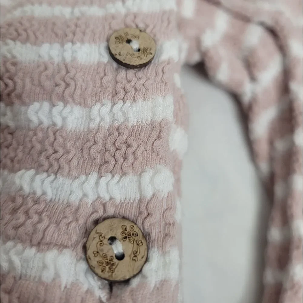 KISS THE LITTLE TROJAN bunny ear striped one‎ piece outfit 3-6 months